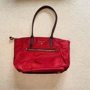 Michael Kors Red Tote with Brown Handles